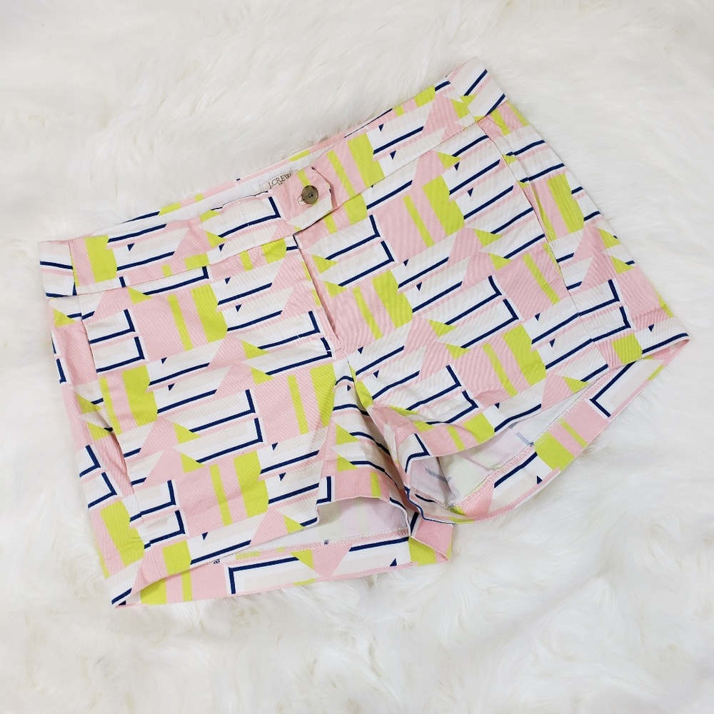 J. Crew Factory Colorful Geo Pink Chino Short